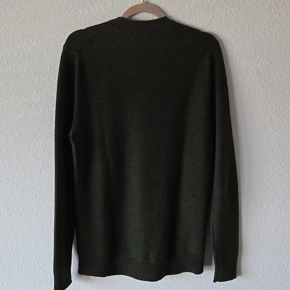 Bonobos Dark Green Academia 100% Extra Fine merino Wool sweater - Picture 4 of 7